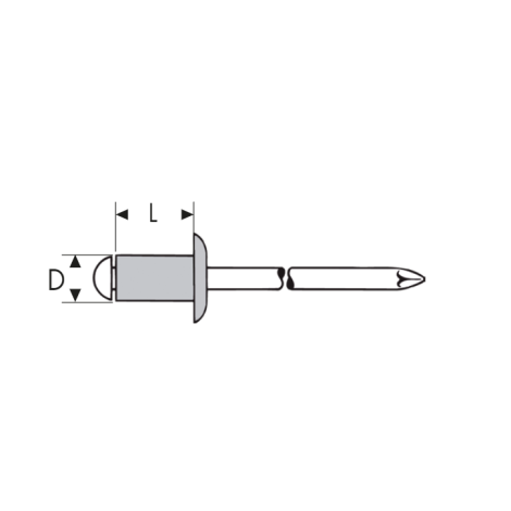 Nit zrywalny standard z łbem płaskim aluminium/stal 4 x 16 mm 1000 szt Gesipa kod: 1454030 - 2